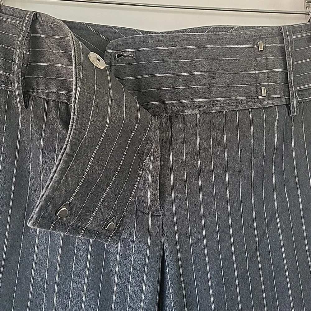 Body by Victoria Dress Pant Wide Leg Pinstripe Women's 8 Short Pants Slacks - Picture 7 of 9